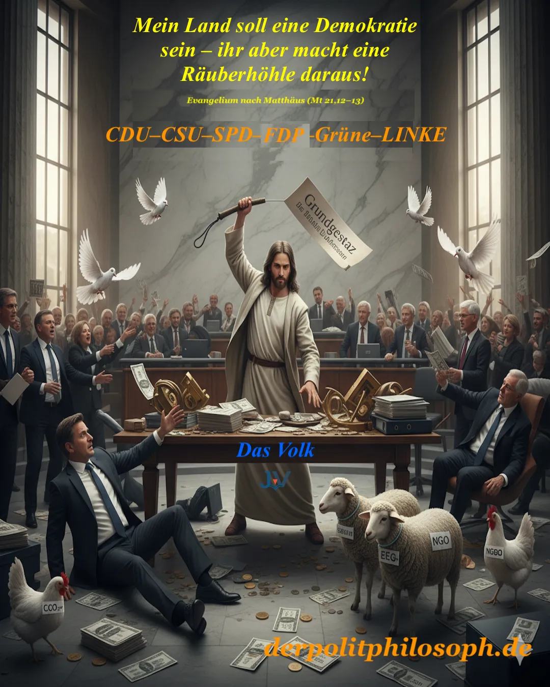 Tempelreinigung und Demokratie: wirkt heute wie ein politisches Gleichnis.